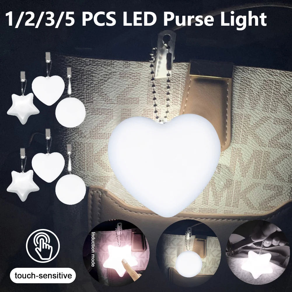 1/2/3/5 PCS LED Purse Light with Automatic Sensor Handbag Light Keychain Lights Night Light Best Gifts for Women Mother Friends
